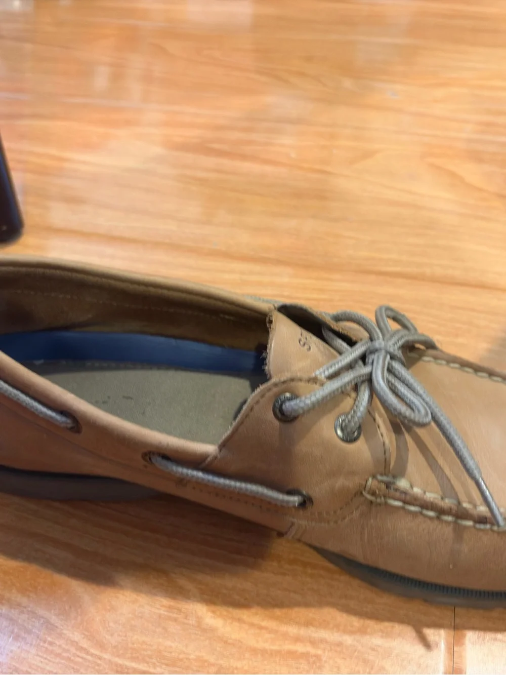 Pre Own Sperry Top-Sider Leather Authentic Boat Shoes Tan/Brown- Size 12